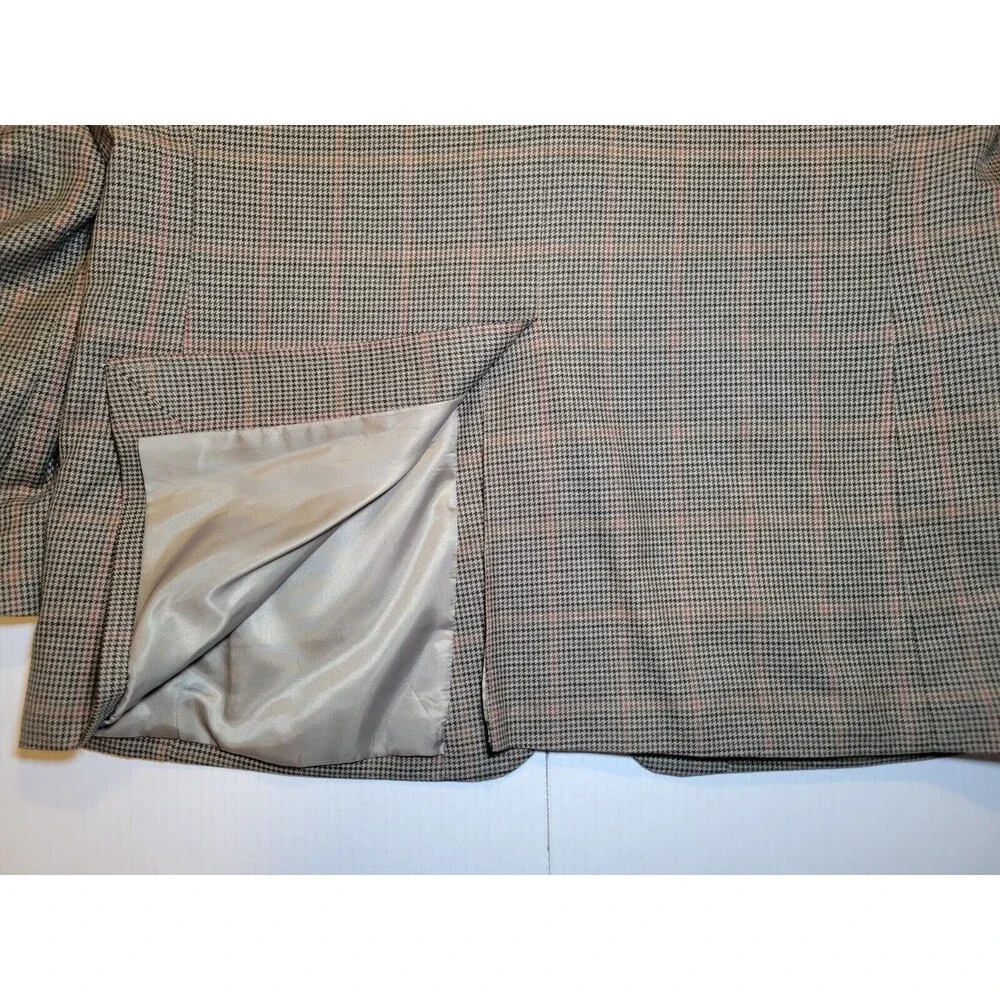 Vintage Club Room Macy's 42S Mens Houndstooth Windowpane‎ 2 Button Blazer Coat